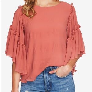 1.STATE | Ruffle Short Sleeve Blouse
